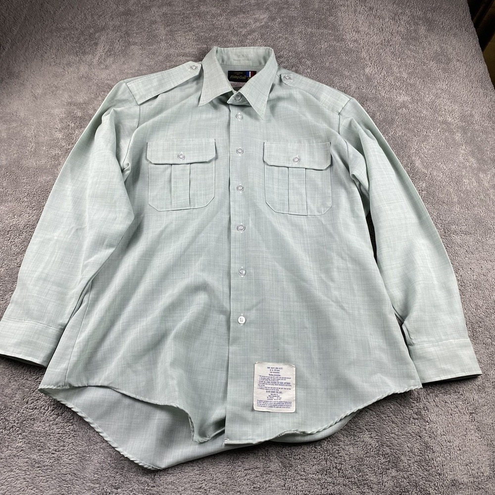 Uniforms by Flying Cross Tactical Button‎ Up Shirt Mens 17x33 Green Long Sleeve